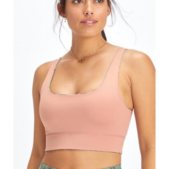 Fabletics Womens S/M Harlyn Midi Medium Impact Sports Bra Snake/pink Canyon - Picture 8 of 8
